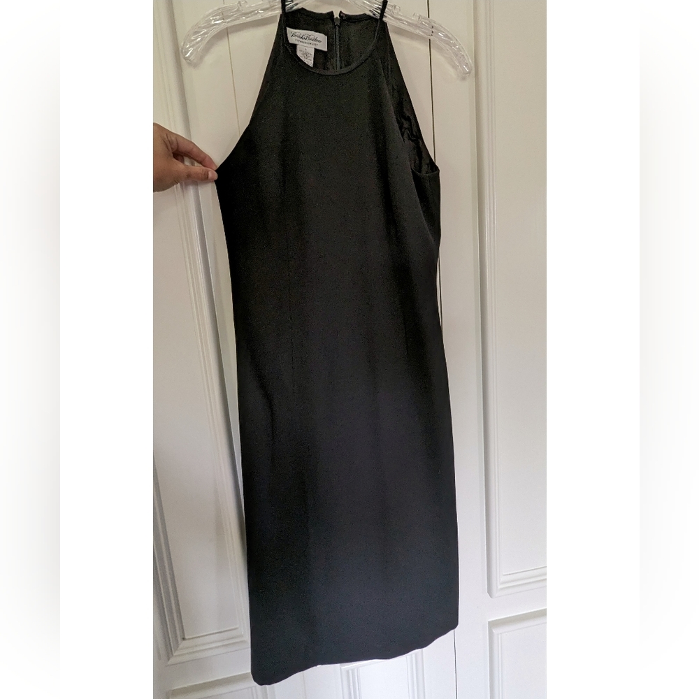 Brooks Brothers black size 4 halter sheath dress
